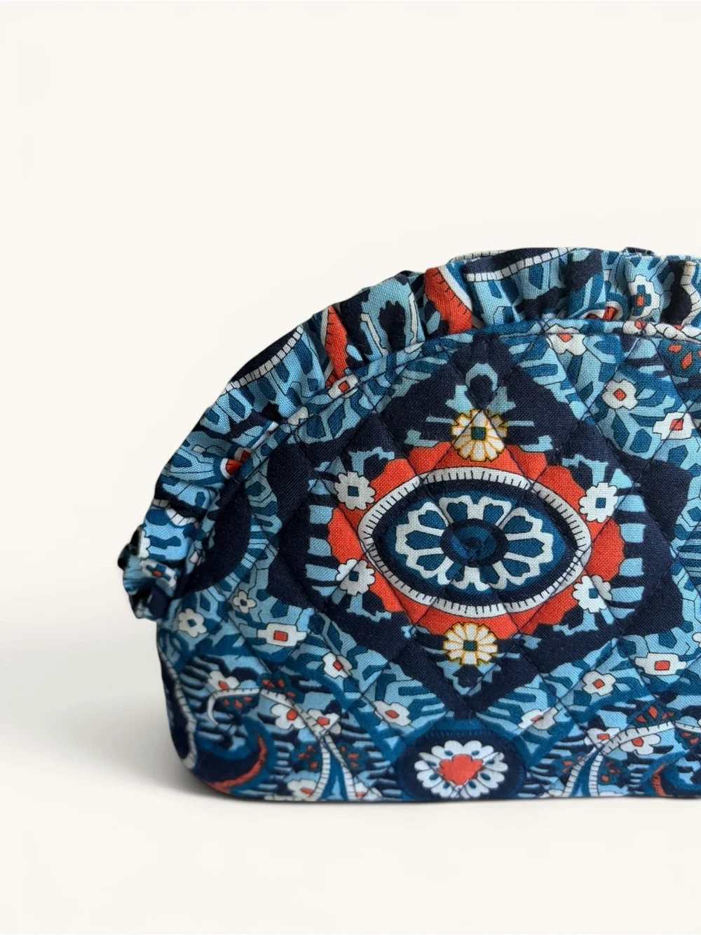 Vera Bradley Marrakesh Blue Printed Quilted Cosmetic Pouch Retired